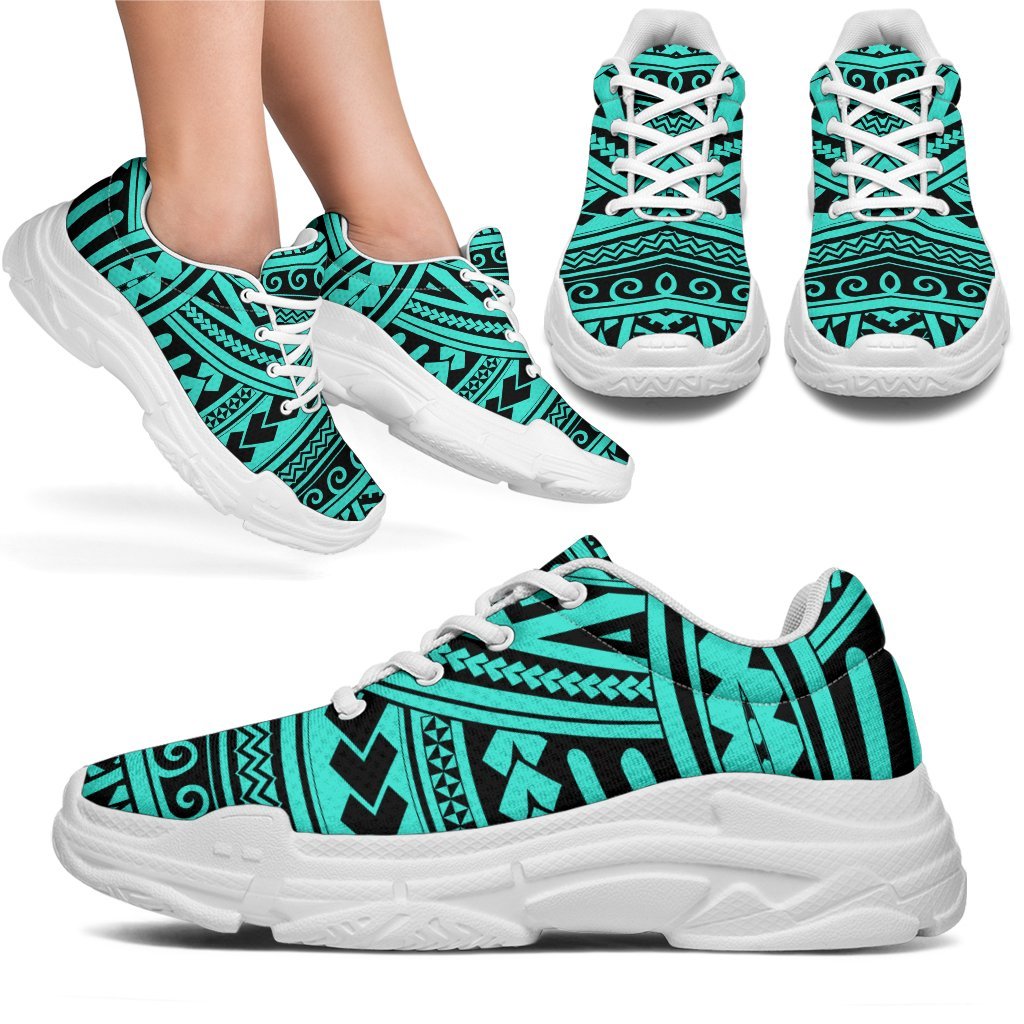 Polynesian Seamless Turquoise Chunky Sneakers - Polynesian Pride