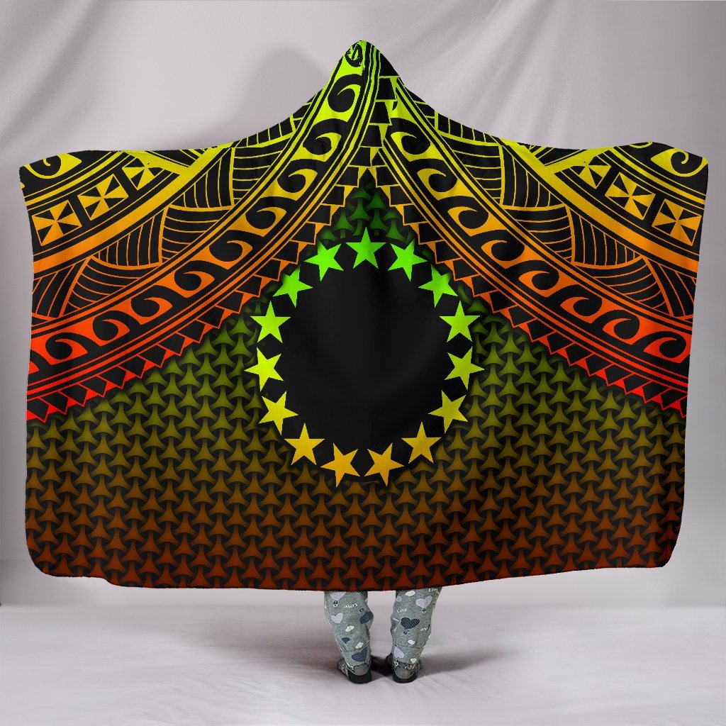 Polynesian Cook Islands Hooded Blanket - Reggae Vintage Polynesian Patterns Hooded Blanket Reggae - Polynesian Pride