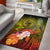 American Samoa Polynesian Custom Personalised Area Rug - Humpback Whale with Tropical Flowers - Polynesian Pride