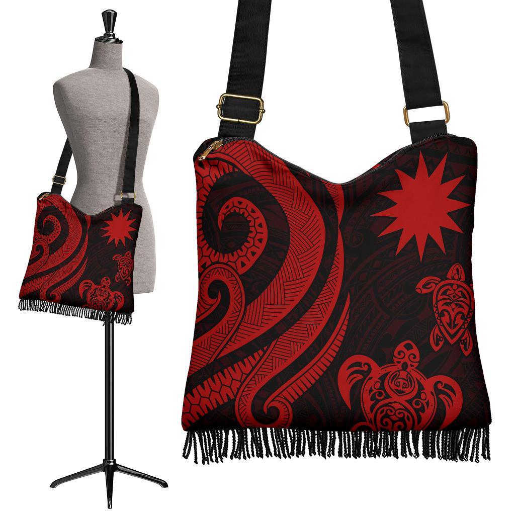 Nauru Boho Handbag - Red Tentacle Turtle Boho Handbag One Size Red - Polynesian Pride