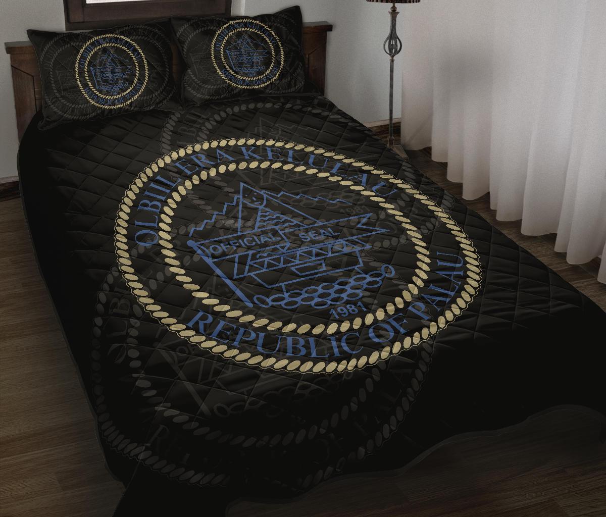 Palau Polynesian Quilt Bed Set Black - Polynesian Pride