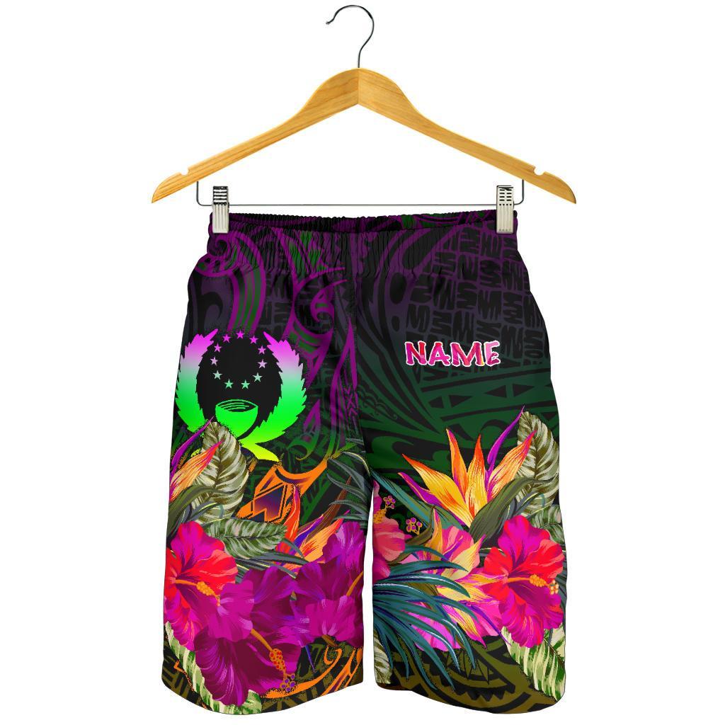 Pohnpei Personalised Men's Shorts - Summer Hibiscus - Polynesian Pride