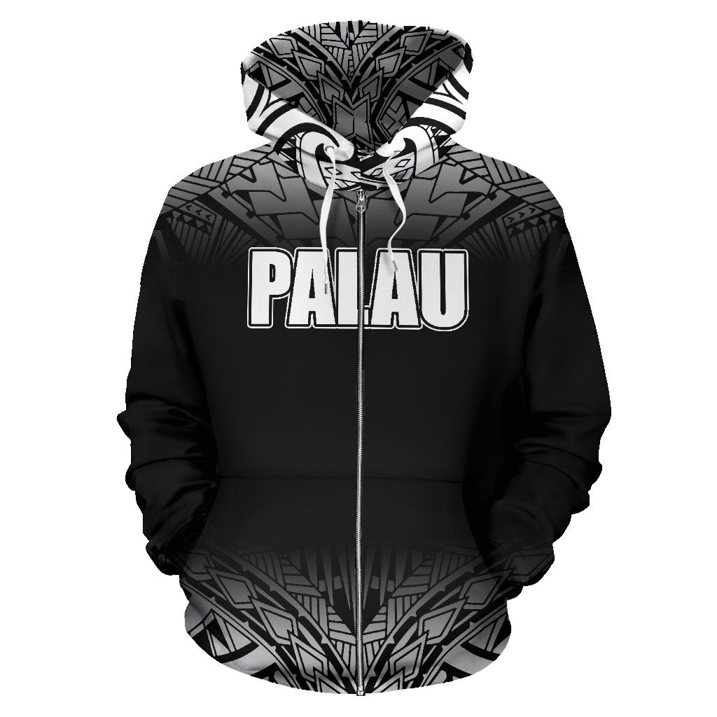 Palau All Over Zip up Hoodie Fog Black Style - Polynesian Pride