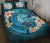 Wallis and Futuna Polynesian Quilt Bed Set - Blue Plumeria Animal Tattoo Blue - Polynesian Pride