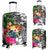 Tonga Custom Personalised Luggage Covers White - Turtle Plumeria Banana Leaf White - Polynesian Pride