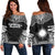 Marshall Islands Polynesian Chief Women's Off Shoulder Sweater - Black Version Black - Polynesian Pride