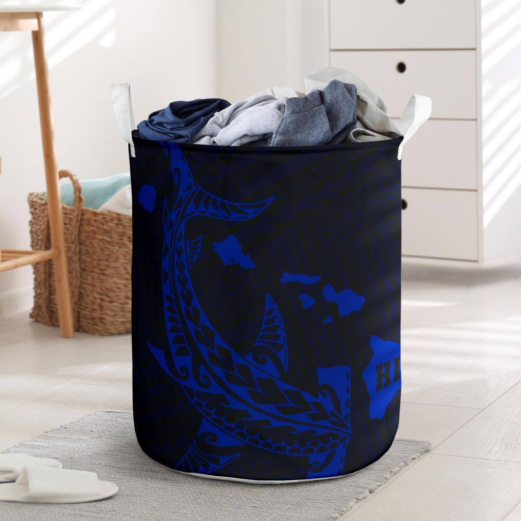 Hawaii Shark Blue Polynesian Laundry Basket AH Laundry Basket - 1 One Size Blue - Polynesian Pride