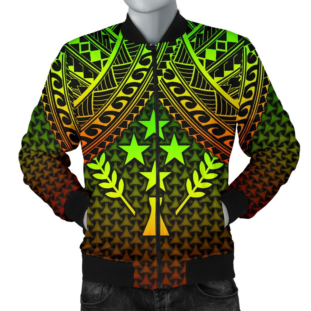 Polynesian Kosrae Men's Bomber Jacket - Reggae Vintage Polynesian Patterns Reggae - Polynesian Pride