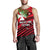 Wallis and Futuna Rugby Men's Tank Top Coconut Leaves Red - Polynesian Pride