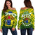 Cook Islands Rugby Off Shoulder Sweater Spirit Green - Polynesian Pride