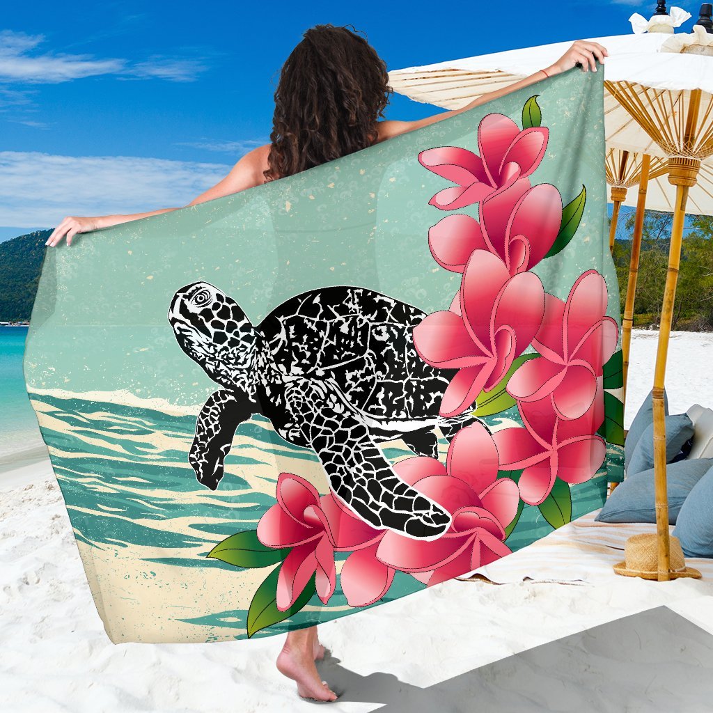 Hawaii Sarong - Hawaii Turtles With Plumeria Classic Sarong Sarong - Polynesian Pride