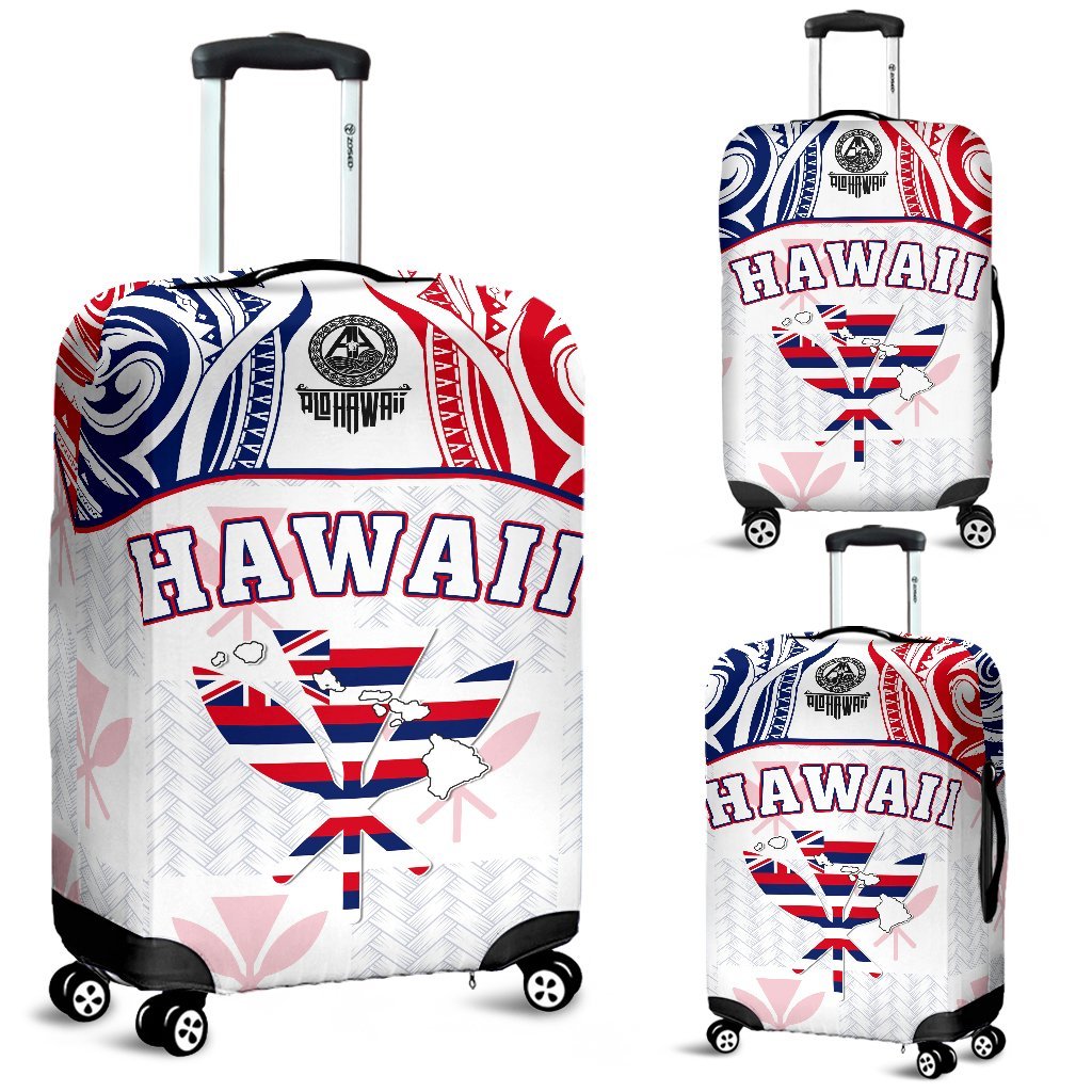 Hawaiian Kanaka Luggage Covers Flag Nation Demodern White AH White - Polynesian Pride