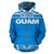 Guam All Over Zip up Hoodie Polynesian Blue and White - Polynesian Pride