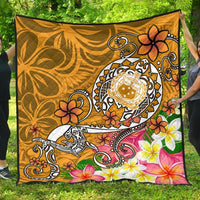 Samoa Premium Quilt - Turtle Plumeria (Gold) Gold - Polynesian Pride