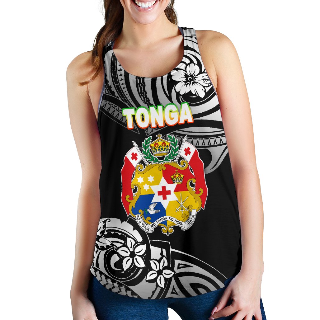 Mate Ma'a Tonga Rugby Women's Racerback Tank Polynesian Unique Vibes - Black Black - Polynesian Pride