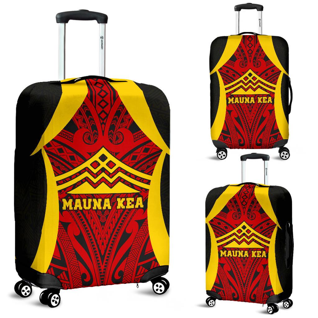 Hawaii Luggage Cover - Protect Mauna Kea Red Yellow - Polynesian Pride