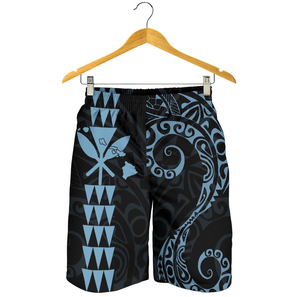 Kanaka Hawaii Map Polynesian Men's Short Blue - Polynesian Pride