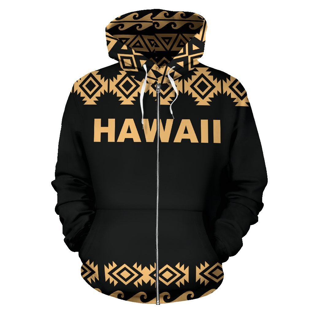 Hawaii All Over Zip up Hoodie Polynesian Mantafish Style - Polynesian Pride