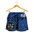 Fiji Women's Shorts - Fiji Seal With Polynesian Tattoo Style (Blue) Women Blue - Polynesian Pride