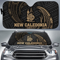 Polynesian New Caledonia Sun Shades - Gold Tribal Wave Auto Sun Shade Universal Fit Gold - Polynesian Pride