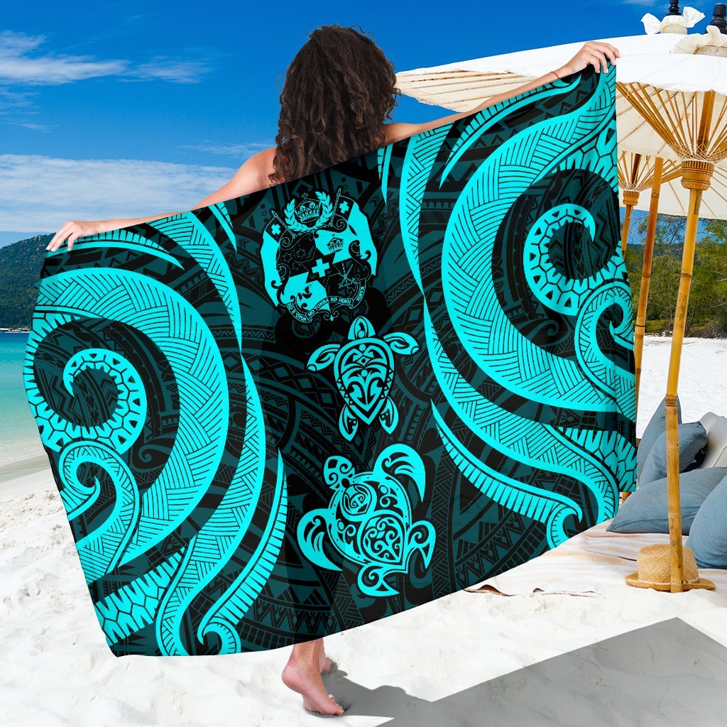 Tonga Sarong - Tentacle Turtle Turquoise SARONG ONE SIZE TURQUOISE - Polynesian Pride