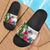 Nauru Slide Sandals - Turtle Plumeria Banana Leaf Black - Polynesian Pride