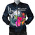 Marshall Islands Polynesian Men's Bomber Jacket - Tropical Flower Blue - Polynesian Pride