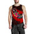 Chuuk Men's Tank Top - Polynesian Hook And Hibiscus (Red) - Polynesian Pride