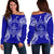 Palau Polynesian Shoulder Sweater Map Blue Blue - Polynesian Pride