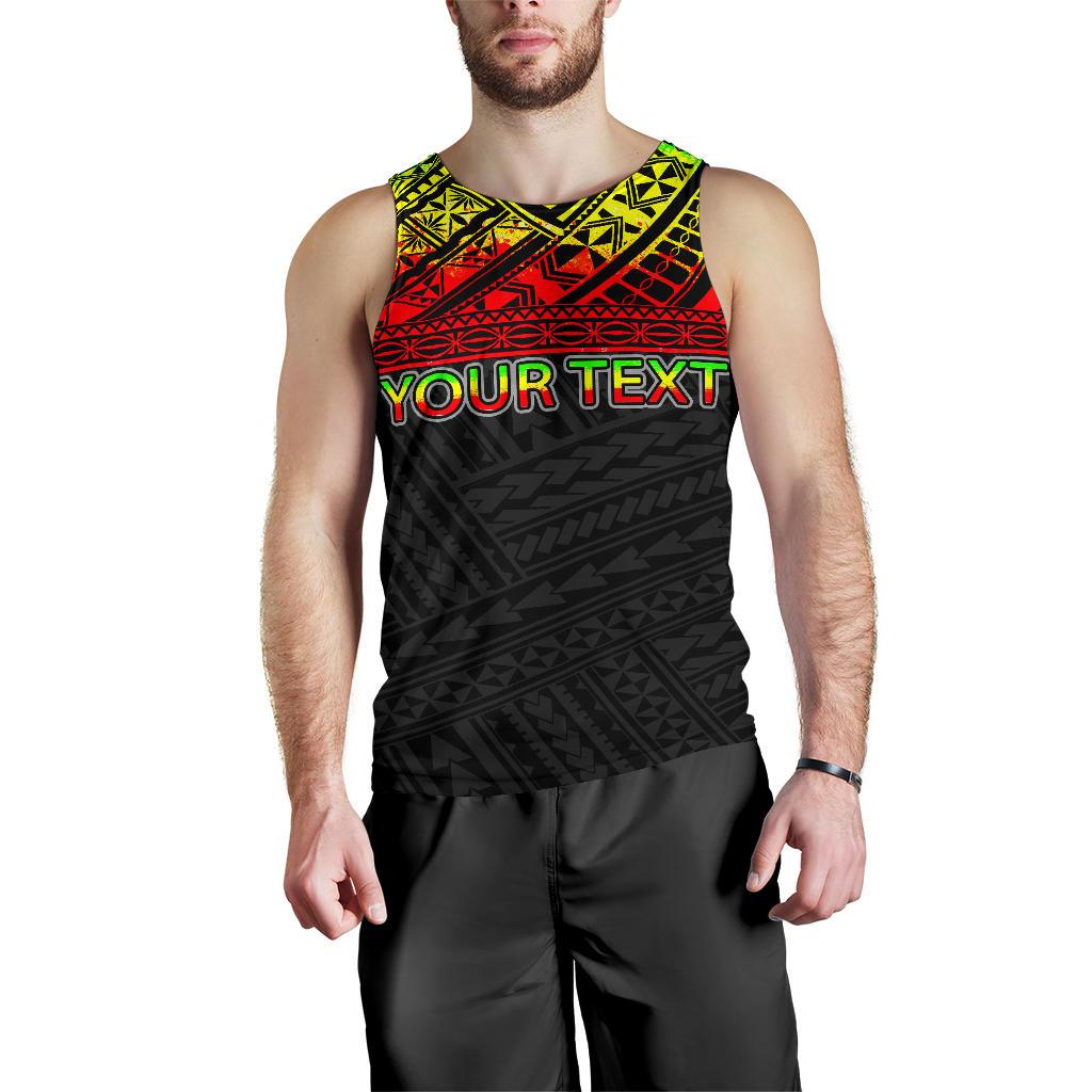 American Samoa Custom Personalised Men's Tank Top - Polynesian Reggae Black - Polynesian Pride