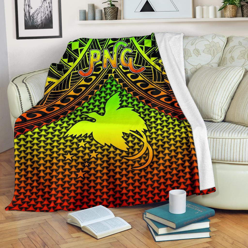 Polynesian Papua New Guinea Premium Blanket - Reggae Vintage Polynesian Patterns White - Polynesian Pride