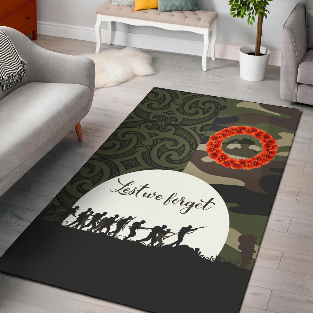 New Zealand Anzac Maori Area Rug Camo Lest For Get Camo - Polynesian Pride