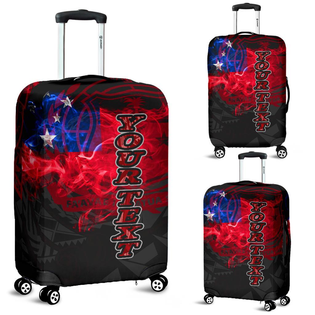 Samoa Polynesian Custom Personalised Luggage Covers Smoking Style Black - Polynesian Pride
