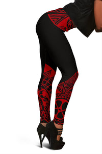 Samoa Women's Leggings - Polynesian Red Version - Polynesian Pride