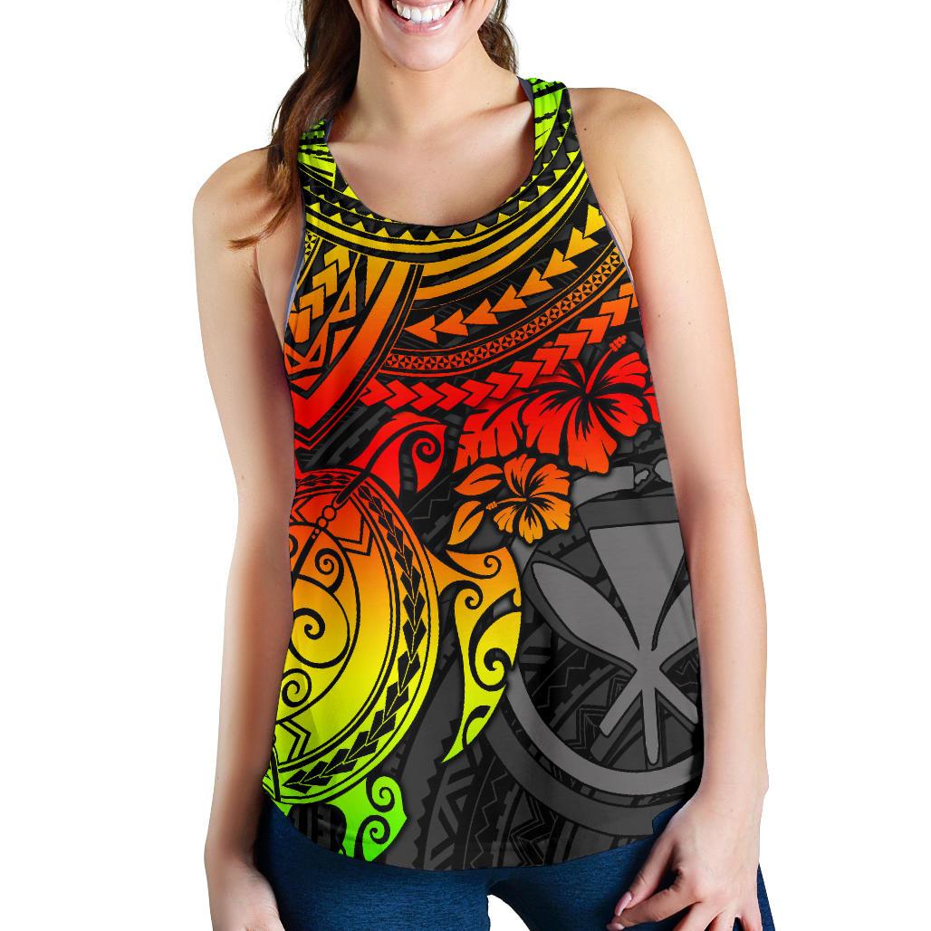 Polynesian Hawaii Women's Racerback Tank - Reggae Turtle - Polynesian Pride