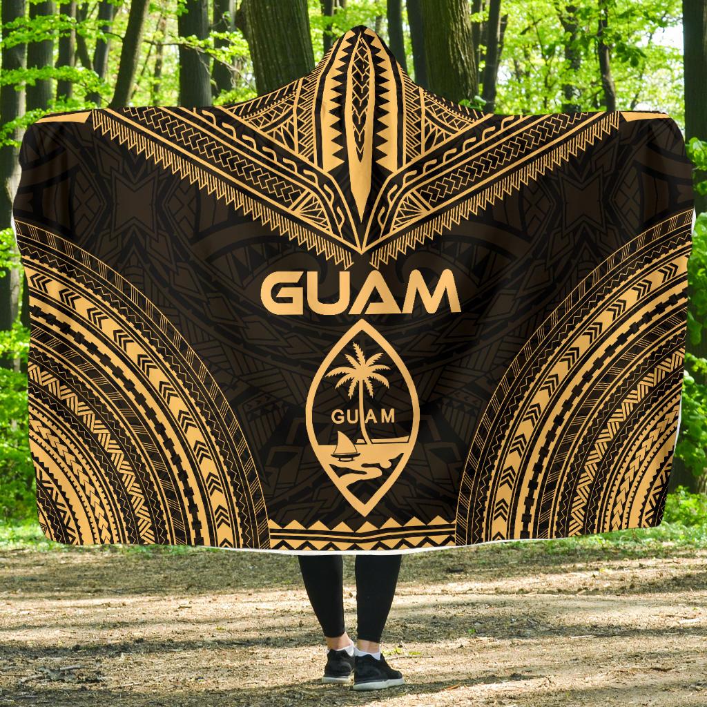 Guam Polynesian Chief Hooded Blanket - Gold Version Hooded Blanket Gold - Polynesian Pride