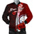 Marshall Islands Polynesian Custom Personalised Men's Bomber Jacket - Coat Of Arm With Hibiscus Red - Polynesian Pride