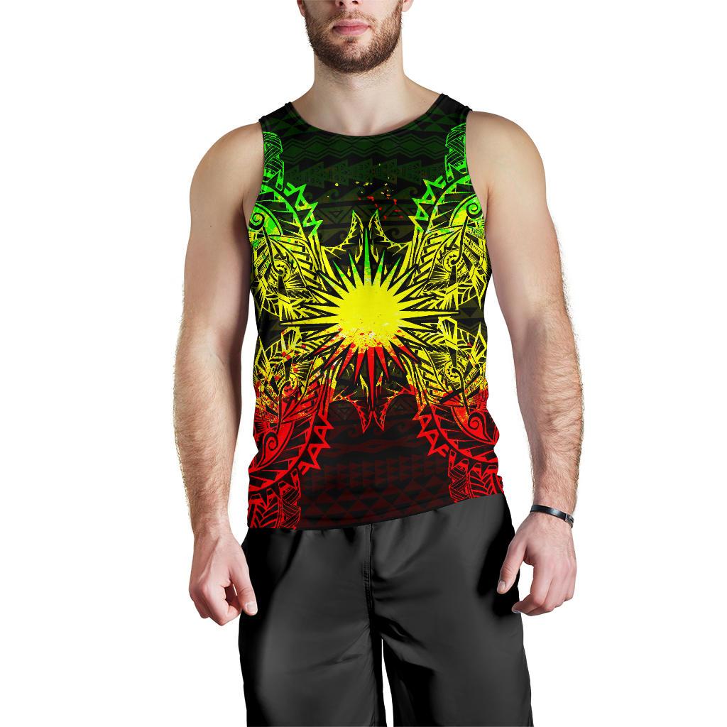 Marshall Islands Polynesian Men Tank Top Map Reggae Reggae - Polynesian Pride