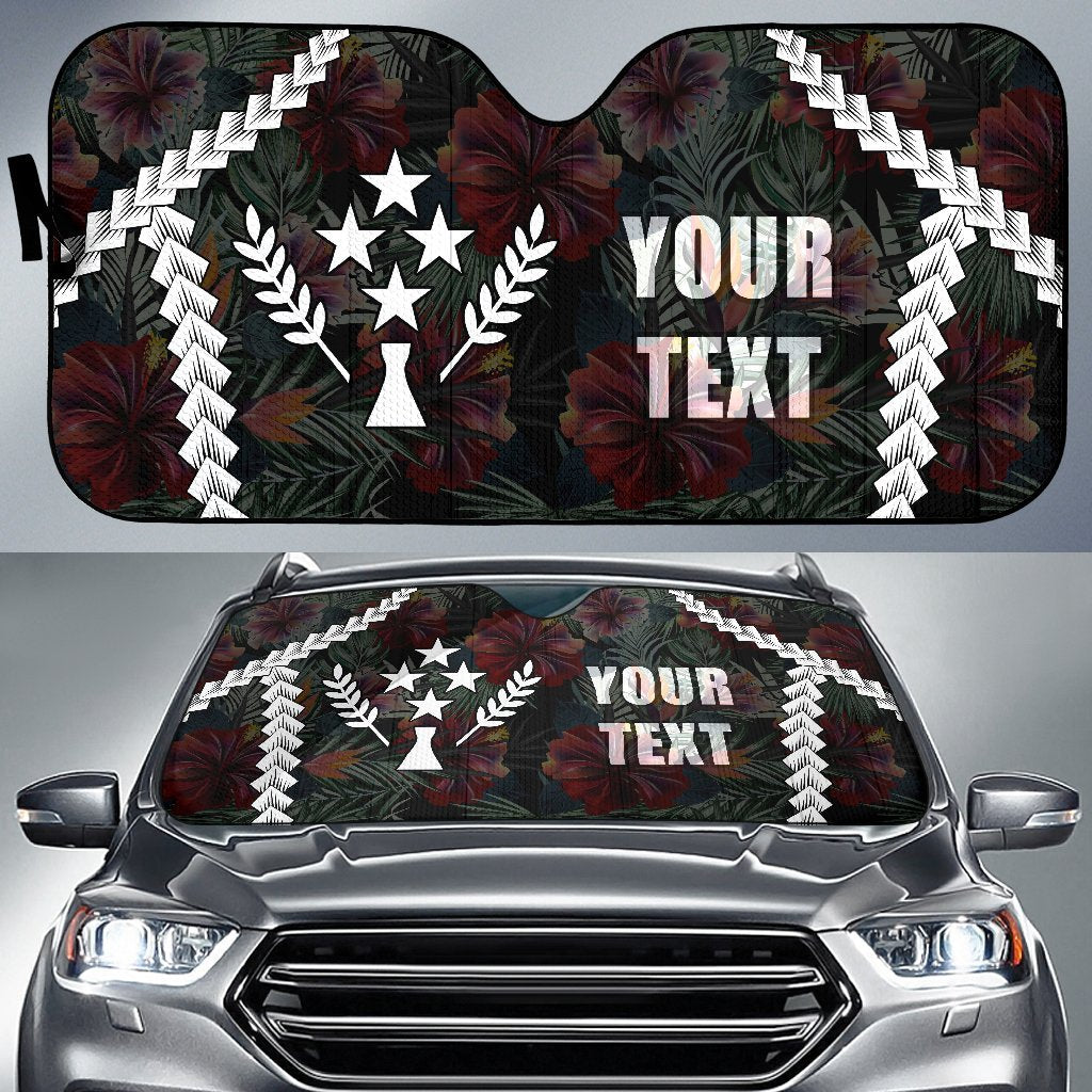 Kosrae Custom Personalised Auto Sun Shades - Chain Polynesian Auto Sun Shade Universal Fit BLACK - Polynesian Pride