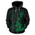 Polynesian Kakau Warrior Helmet Hawaii Custom Zip Hoodie Green - Polynesian Pride