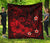 Polynesian Hawaii Premium Quilt - Humpback Whale with Hibiscus (Red) - Polynesian Pride