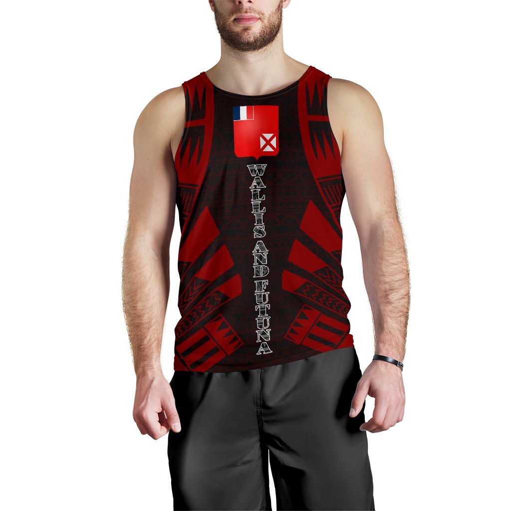 Wallis And Futuna Men Tank Top - Polynesian Tattoo Red Red - Polynesian Pride