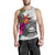 American Samoa Men's Tank Top Hibiscus Polynesian White Pattern - Polynesian Pride