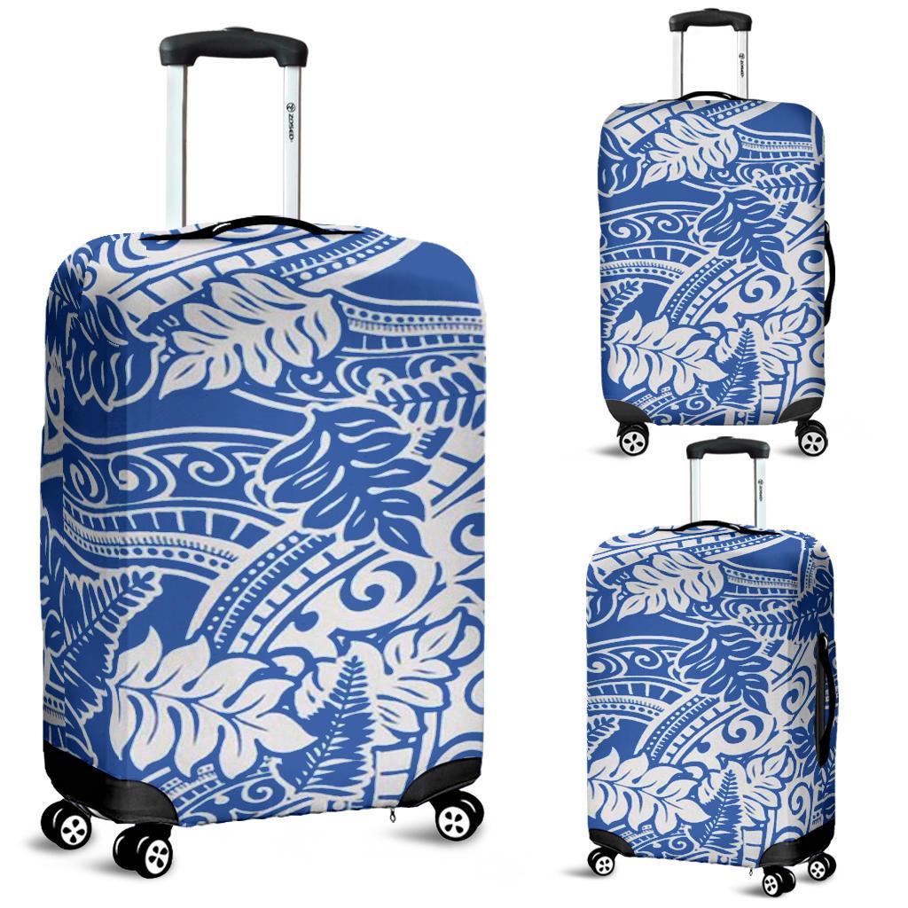 Polynesian Luggage Cover 06 Blue-White - Polynesian Pride