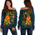 Kosrae Polynesian Off Shoulder Sweater - Legend of Kosrae (Blue) - Polynesian Pride