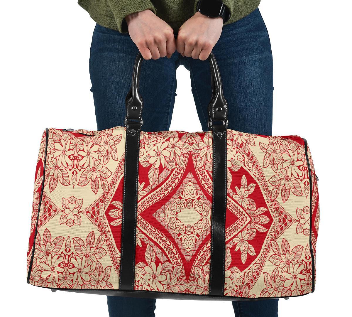 Polynesian Plumeria Mix Turquoise Black Hawaii Travel Bag Travel Bag One size Turquoise - Polynesian Pride