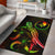 Yap Polynesian Area Rugs - Turtle With Blooming Hibiscus Reggae Art - Polynesian Pride