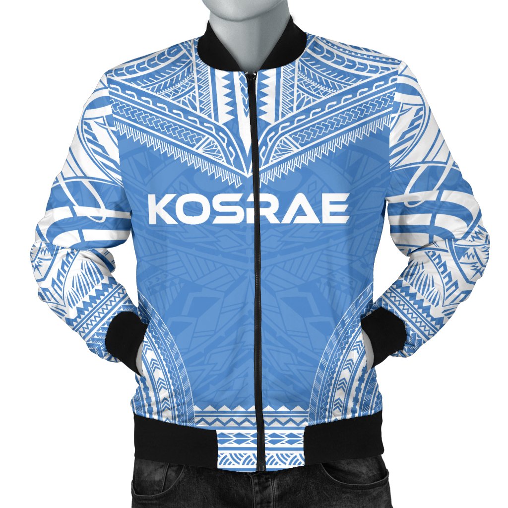 Kosrae Flag Polynesian Chief Men's Bomber Jacket Blue - Polynesian Pride