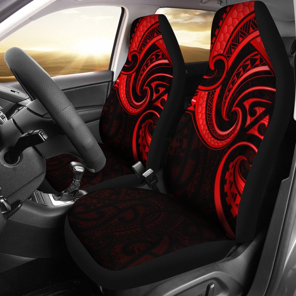 New Zealand Maori Mangopare Car Seat Covers Polynesian - Red Universal Fit Red - Polynesian Pride