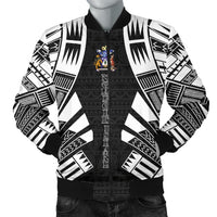 Norfolk Island Men Bomber Jackets - Polynesian Tattoo Black Black - Polynesian Pride